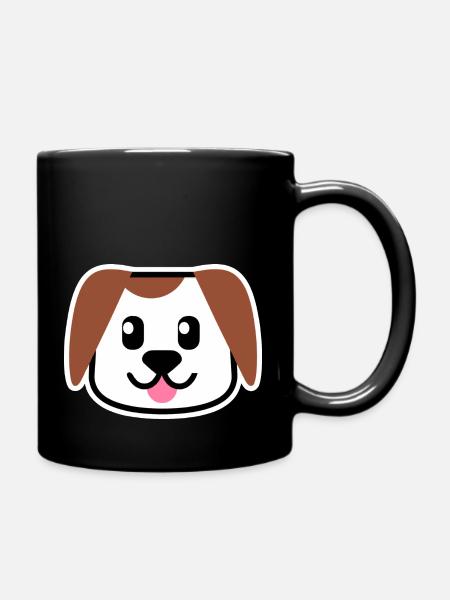 Hund zieht die Kawaii-Zunge heraus! - Tasse einfarbig - Schwarz