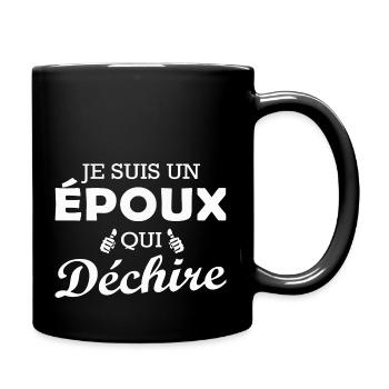 je suis un époux qui déchire / humour mari - Mug uni - noir - Droite