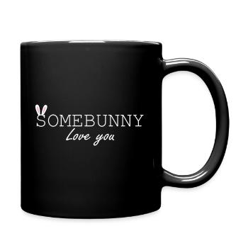 Valentine's Day Rabbit, Rabbit - Somebunny Love You - Full Colour Mug - black - Right
