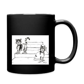 Katzenfreunde - Tasse einfarbig - Schwarz - Rechts