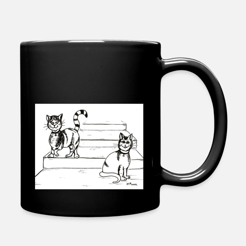 Katzenfreunde - Tasse einfarbig - Schwarz