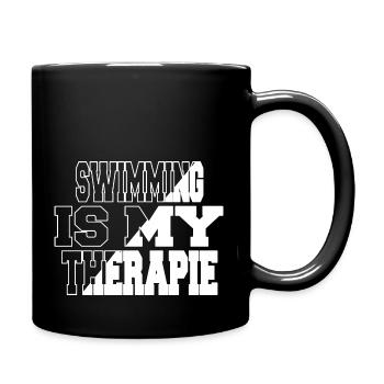 swimming pool funny swim tshirts sport beach geek - Tasse einfarbig - Schwarz - Rechts