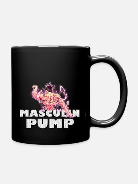Masculin Pump | Anime Gym motif for fans - Full Colour Mug - black