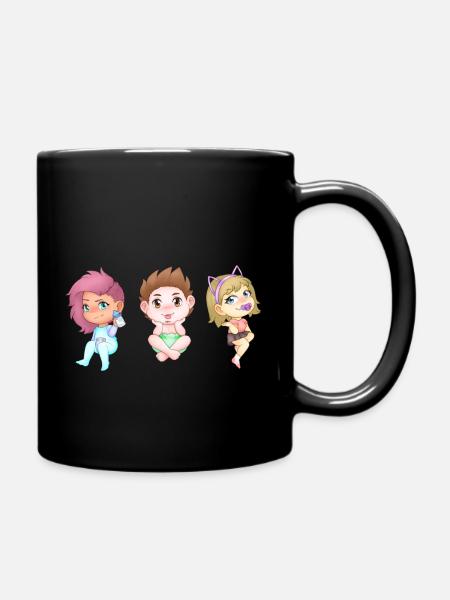 Maskottchen Schnitt Satt Gross - Tasse einfarbig - Schwarz