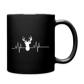 Hirschherzschlag - Tasse einfarbig - Schwarz - Rechts