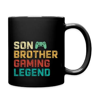 3 Son brother gaming legend - Tasse einfarbig - Schwarz - Rechts