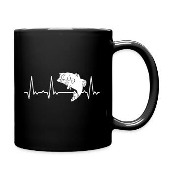 Poisson battant le cœur - Mug uni - noir - Droite