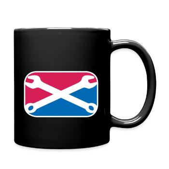 Mechaniker Garage Schrauber lustiges Logo Geschenk - Tasse einfarbig - Schwarz - Rechts
