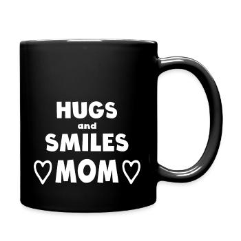 Câlins et sourires. Maman - Mug uni - noir - Droite