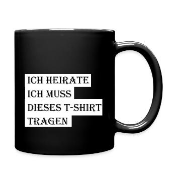 Heiraten JGA Braut Bräutigam Geschenk Geschenkidee - Tasse einfarbig - Schwarz - Rechts