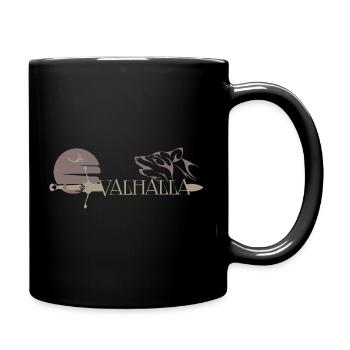 Valhalla - Winkinger - Wolf and Sword - Full Colour Mug - black - Right