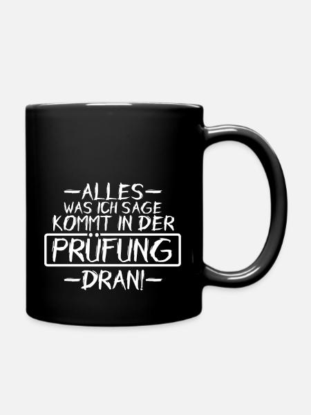 Lehrer Lehrerin Lehrkraft Prüfung Klassenarbeit Sc - Tasse einfarbig - Schwarz