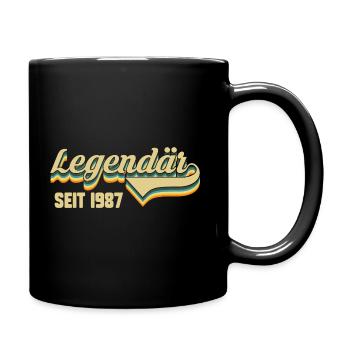 Jahrgang 1987 36 Jahre Geburtstag - Tasse einfarbig - Schwarz - Rechts