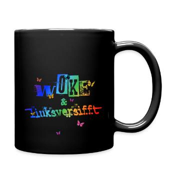 Selbstironie: WOKE & linksversifft - Tasse einfarbig - Schwarz - Rechts