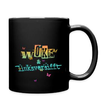 Selbstironie: WOKE & linksversifft - Tasse einfarbig - Schwarz - Rechts