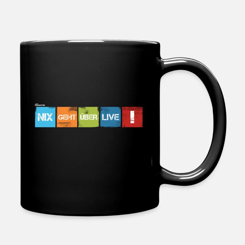 "Nix geht über live!" V1 dunkler Stoff - Tasse einfarbig - Schwarz