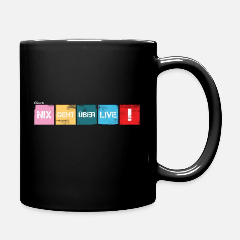 "Nix geht über live!" V2 dunkler Stoff - Tasse einfarbig - Schwarz