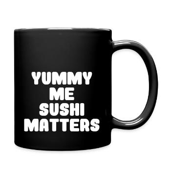 Sushi - Essen - Tasse einfarbig - Schwarz - Rechts