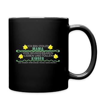 Ich bin Stolze Mama, Muttertag, Narzissen, Blumen - Tasse einfarbig - Schwarz - Rechts