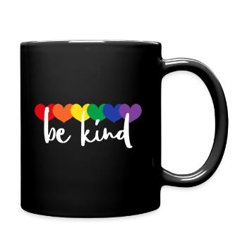 Soyez des enfants cœurs arc-en-ciel - Mug uni - noir - Droite