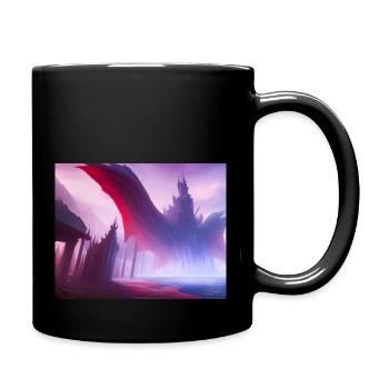 Fantasy-Welt - Tasse einfarbig - Schwarz - Rechts