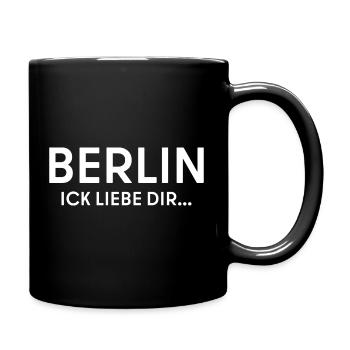 Berlin ick liebe dir - Tasse einfarbig - Schwarz - Rechts
