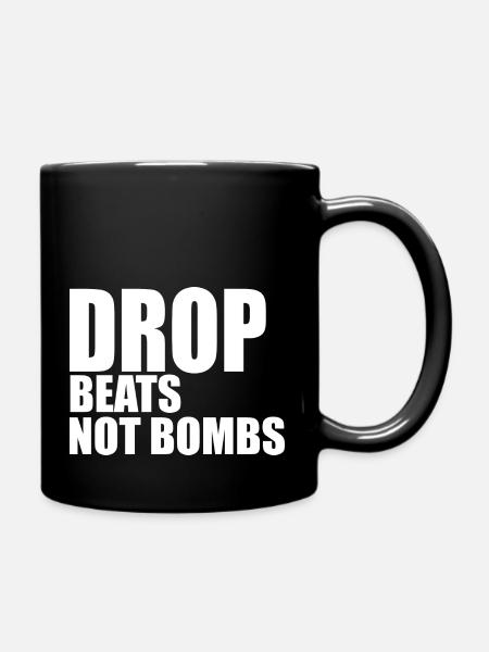 Drop-Beats, keine Bomben - Tasse einfarbig - Schwarz