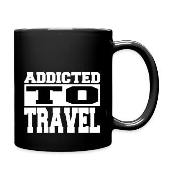 different eat sleep travel repeat gift - Tasse einfarbig - Schwarz - Rechts