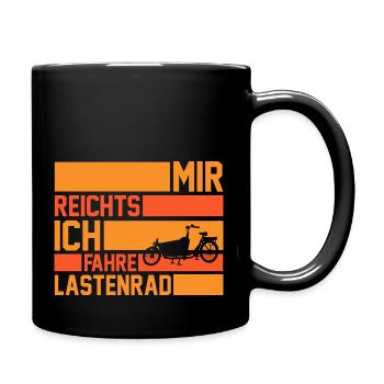 Fahrrad Lastenfahrrad Lastenrad - Tasse einfarbig - Schwarz - Rechts