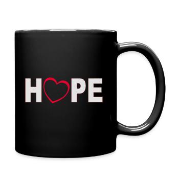 Hope with heart - Full Colour Mug - black - Right