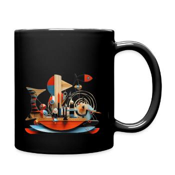 Fishing Construct Abstract - Full Colour Mug - black - Right