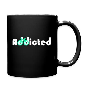 accro au vélo - Mug uni - noir - Droite