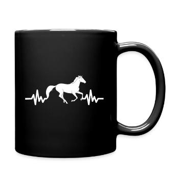Heartbeat - Horse Stallion Mare Ross Equestrian - Full Colour Mug - black - Right