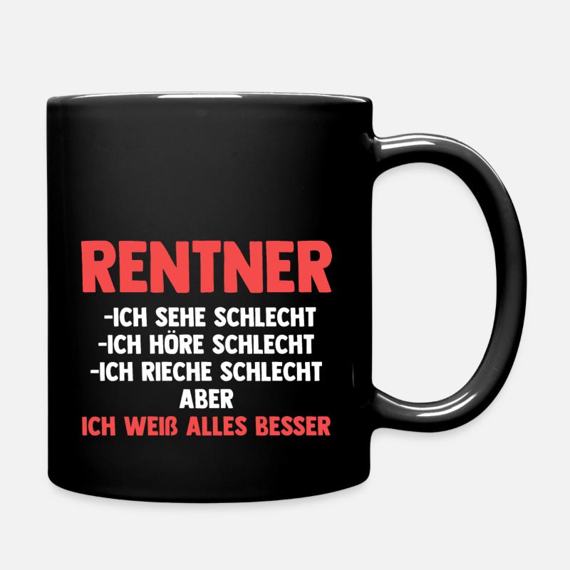 Ruhestand Pension Rente Rentner - Tasse einfarbig - Schwarz