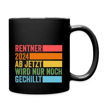 Rentner 2024 Pension Ruhestand Rente - Tasse einfarbig - Schwarz - Rechts