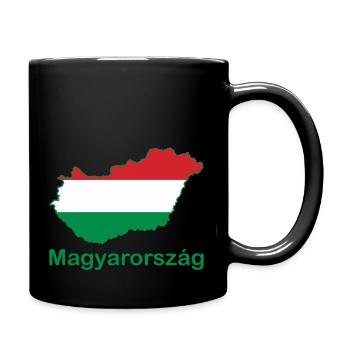 Ungarn - Tasse einfarbig - Schwarz - Rechts