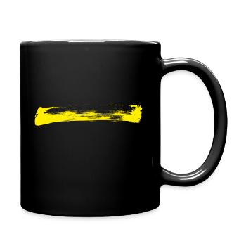 Rayures décoratives - Pinceau JAUNE - Mug uni - noir - Droite