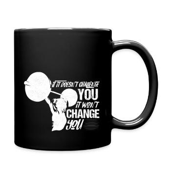 If It Doesn't Challenge You Workout Training Weigh - Full Colour Mug - black - Right