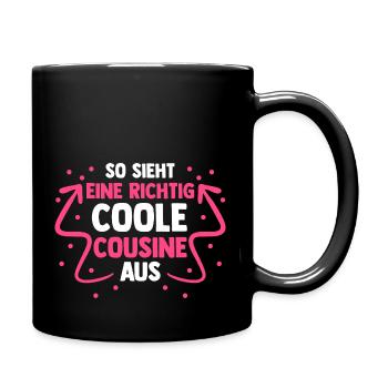 Cousinen Cousine - Tasse einfarbig - Schwarz - Rechts