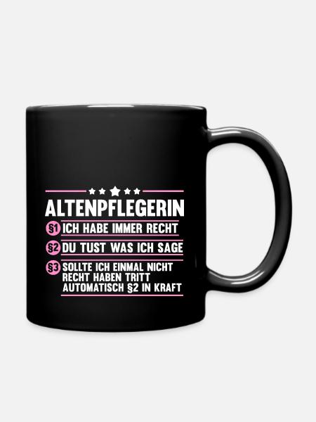 Pflege Pflegekraft AltenPflegerinin - Tasse einfarbig - Schwarz
