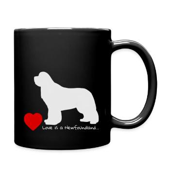 Love is a Newfoundland 003 - Tasse einfarbig - Schwarz - Rechts