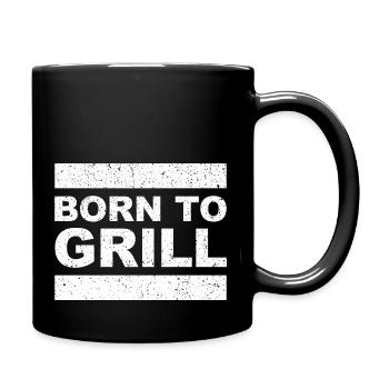 Born To Grill - Funny Gift for Grill Enthusiasts - Full Colour Mug - black - Right