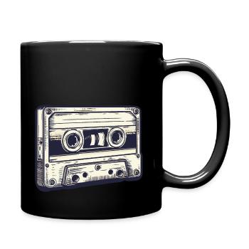 Cassette de musique rétro, cassette audio, beige vintage - Mug uni - noir - Droite
