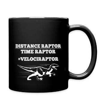 Distance Raptor Time Raptor Velociraptor Dino Math - Tasse einfarbig - Schwarz - Rechts