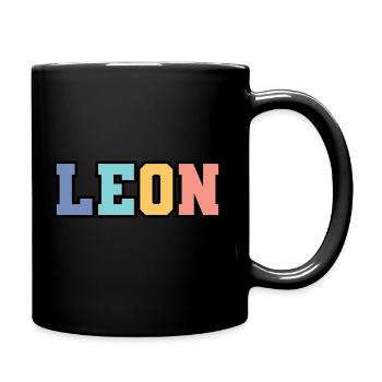 Name - Leon - Tasse einfarbig - Schwarz - Rechts