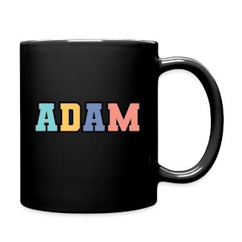 Name - Adam - Tasse einfarbig - Schwarz - Rechts