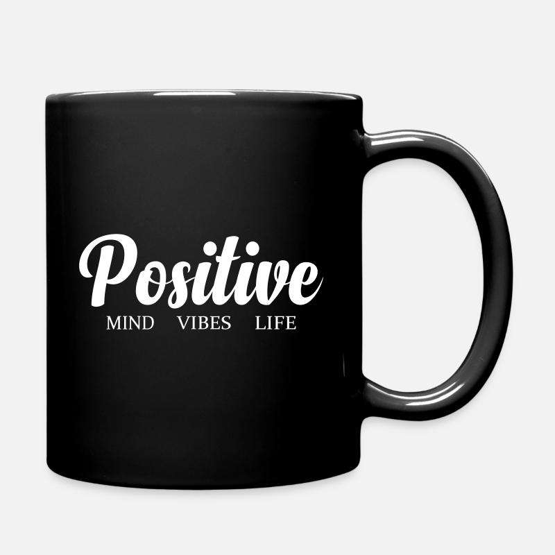 Positive Schwingungen Leben - Tasse einfarbig - Schwarz