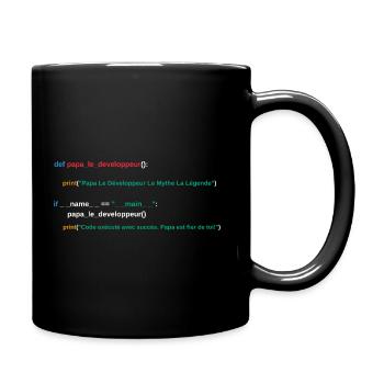 Code du programme Papa développeur - Mug uni - noir - Droite