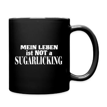 Leben - Tasse einfarbig - Schwarz - Rechts