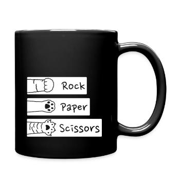 Chat drôle patte C’est nous / V-Day - Mug uni - noir - Droite